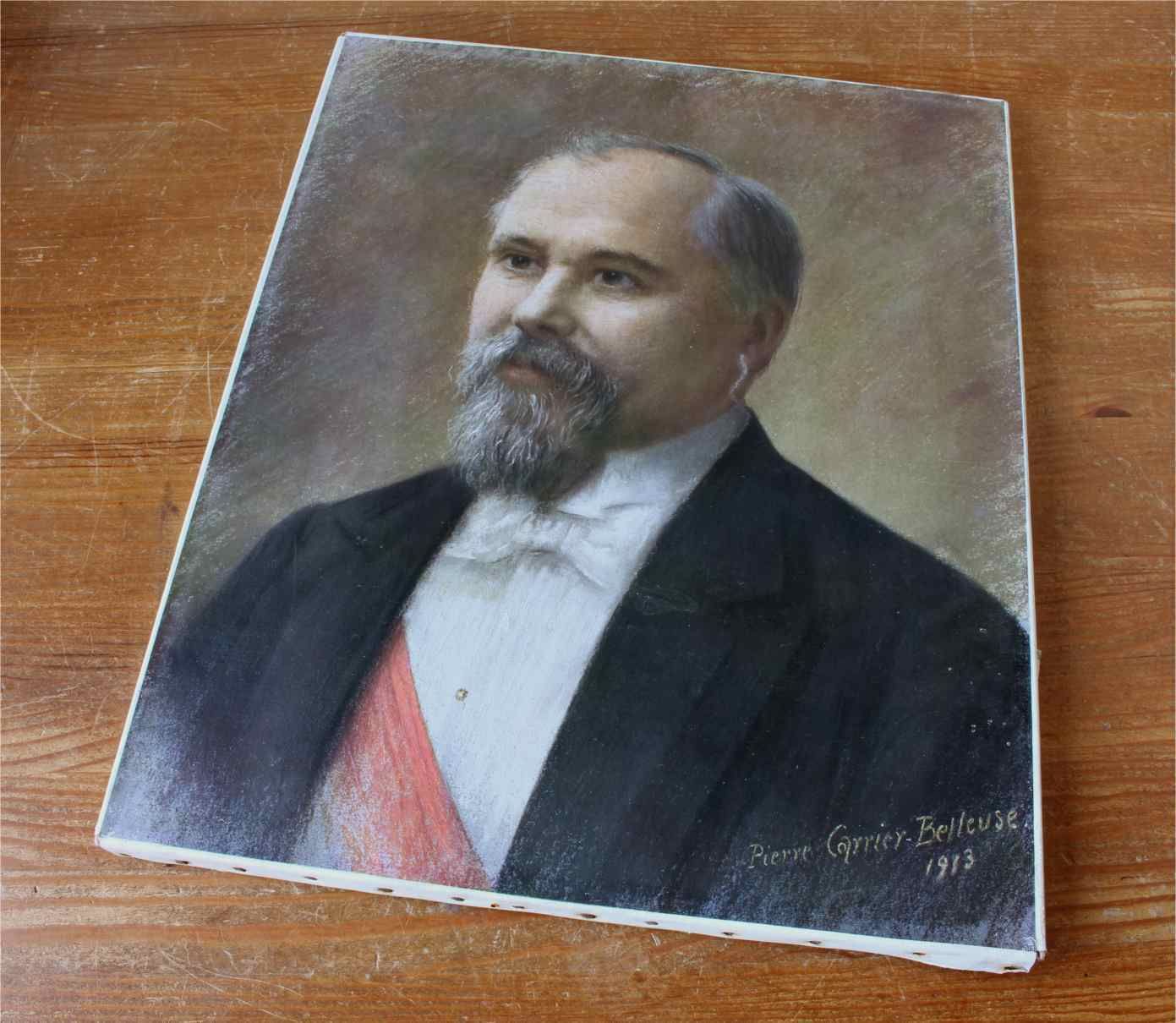 French Bearded Man Portrait Raymond Poincare. Gentleman Moustache. photo furniture