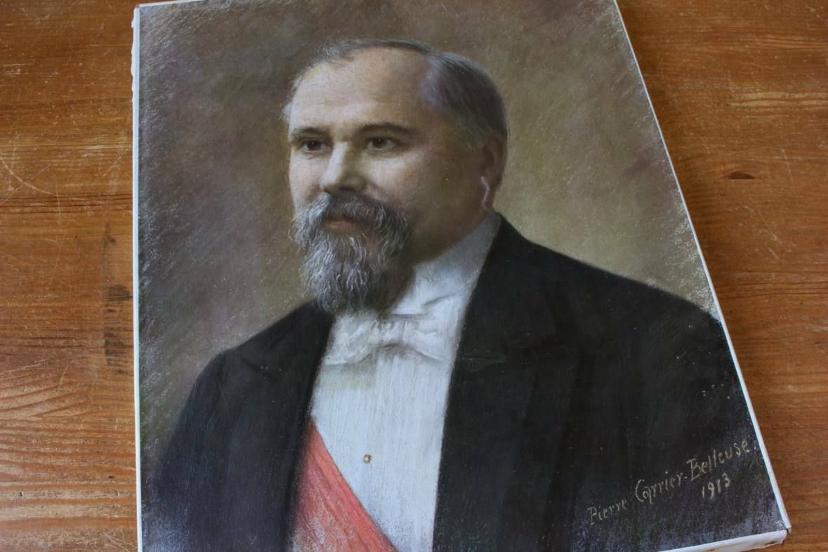 French Bearded Man Portrait Raymond Poincare. Gentleman Moustache. photo Art