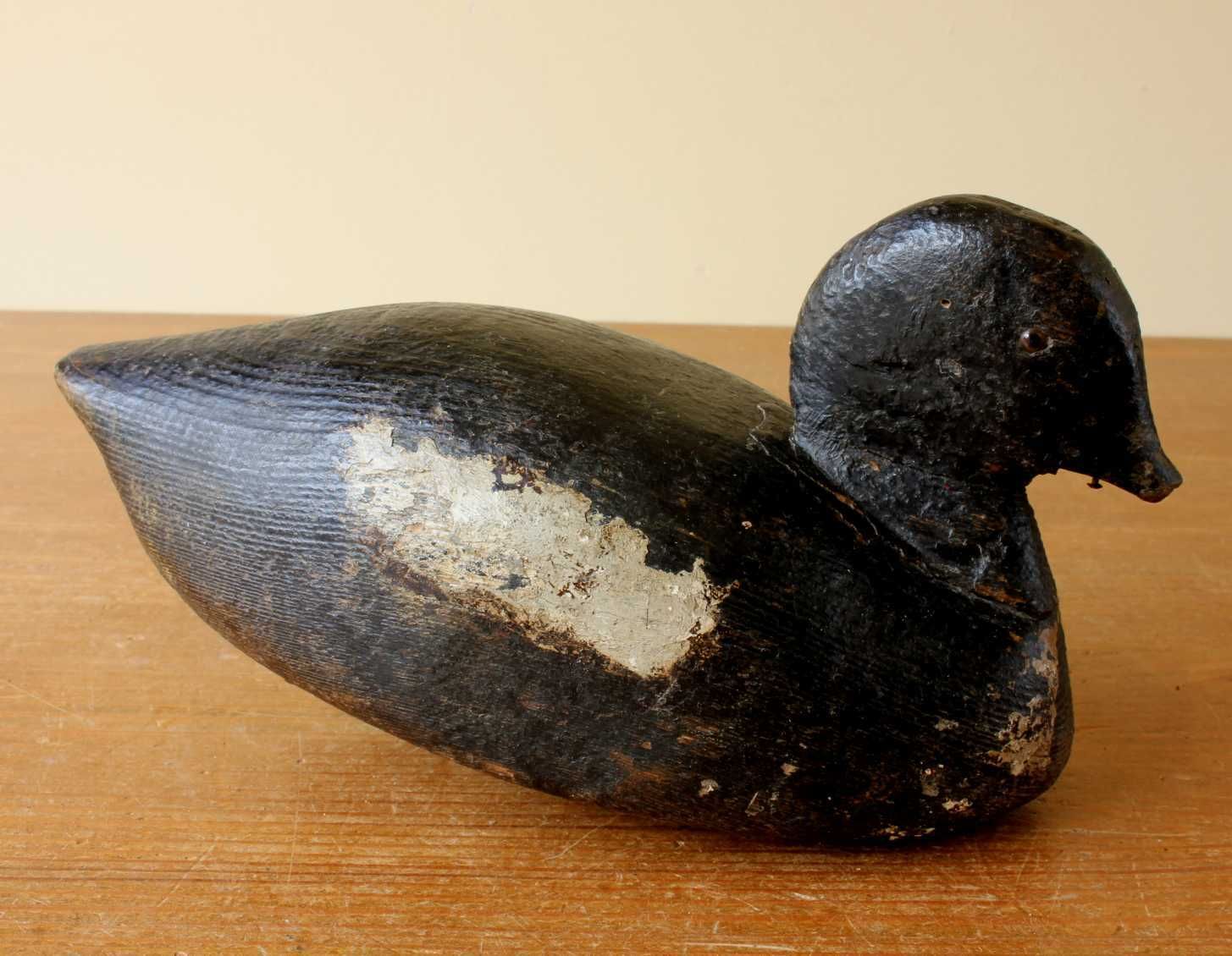photo furniture Three Antique French Wood Decoy Ducks. Early Painted Folk Art Rustic Birds.