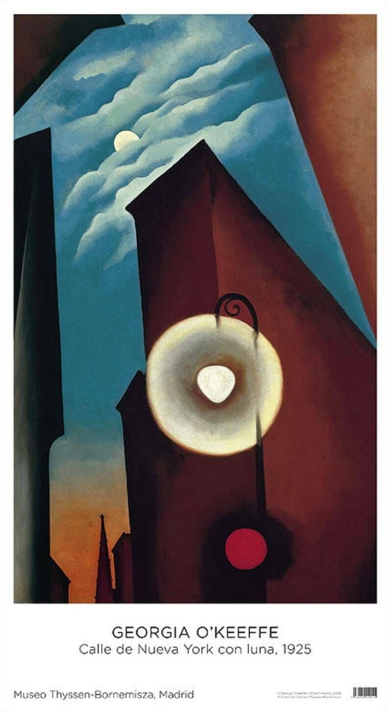Original Georgia O'keeffe Exhibition Poster   New York Street With Moon   Stunning Museum Print By A Legendary Female Artist