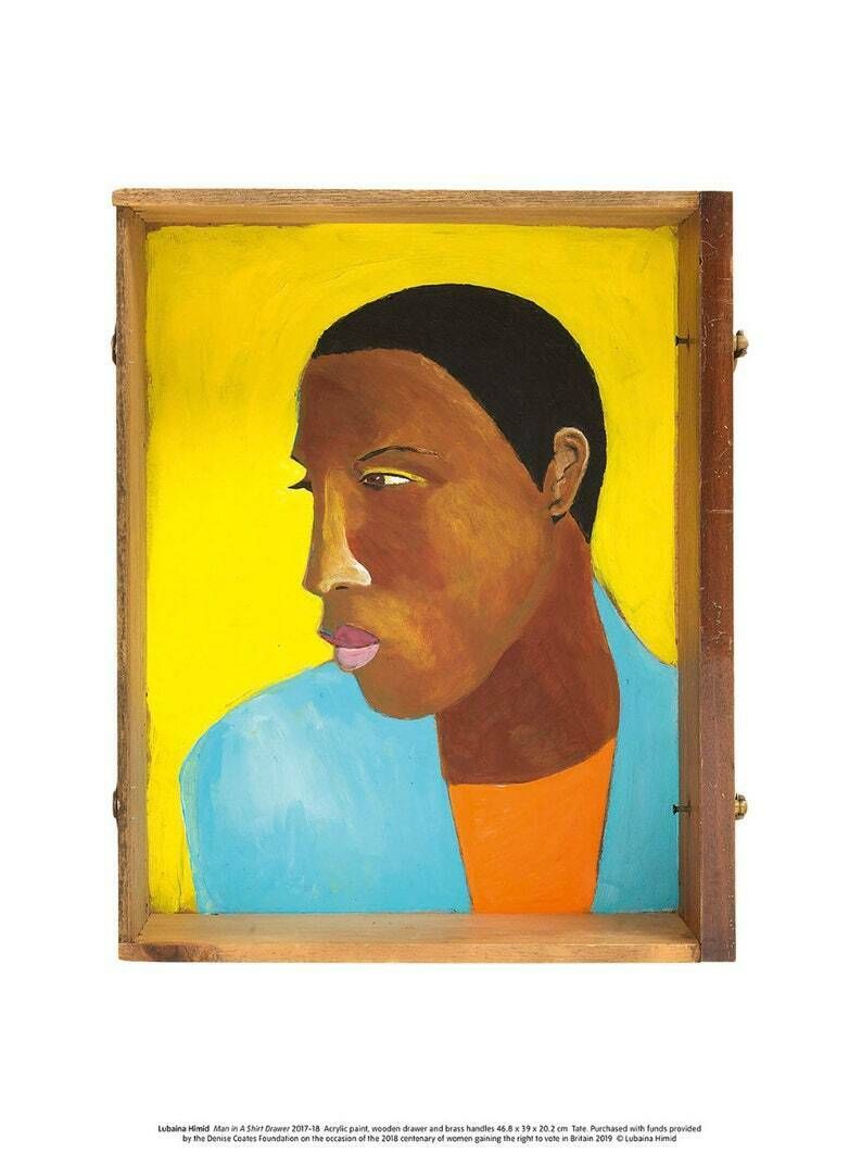 Original Lubaina Himid Exhibition Print   Man In A Shirt Drawer   Stunning Authentic Poster