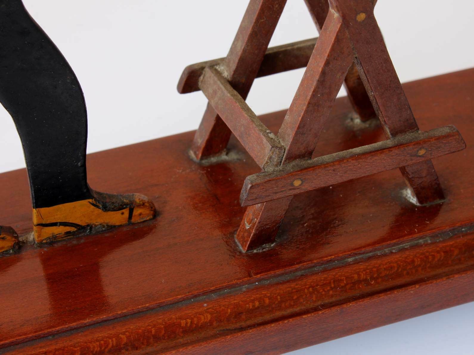 Folk Art Wood Cutter Whirligig. Hand Made Wind Toy Sawing Man. 1932. photo 610.0