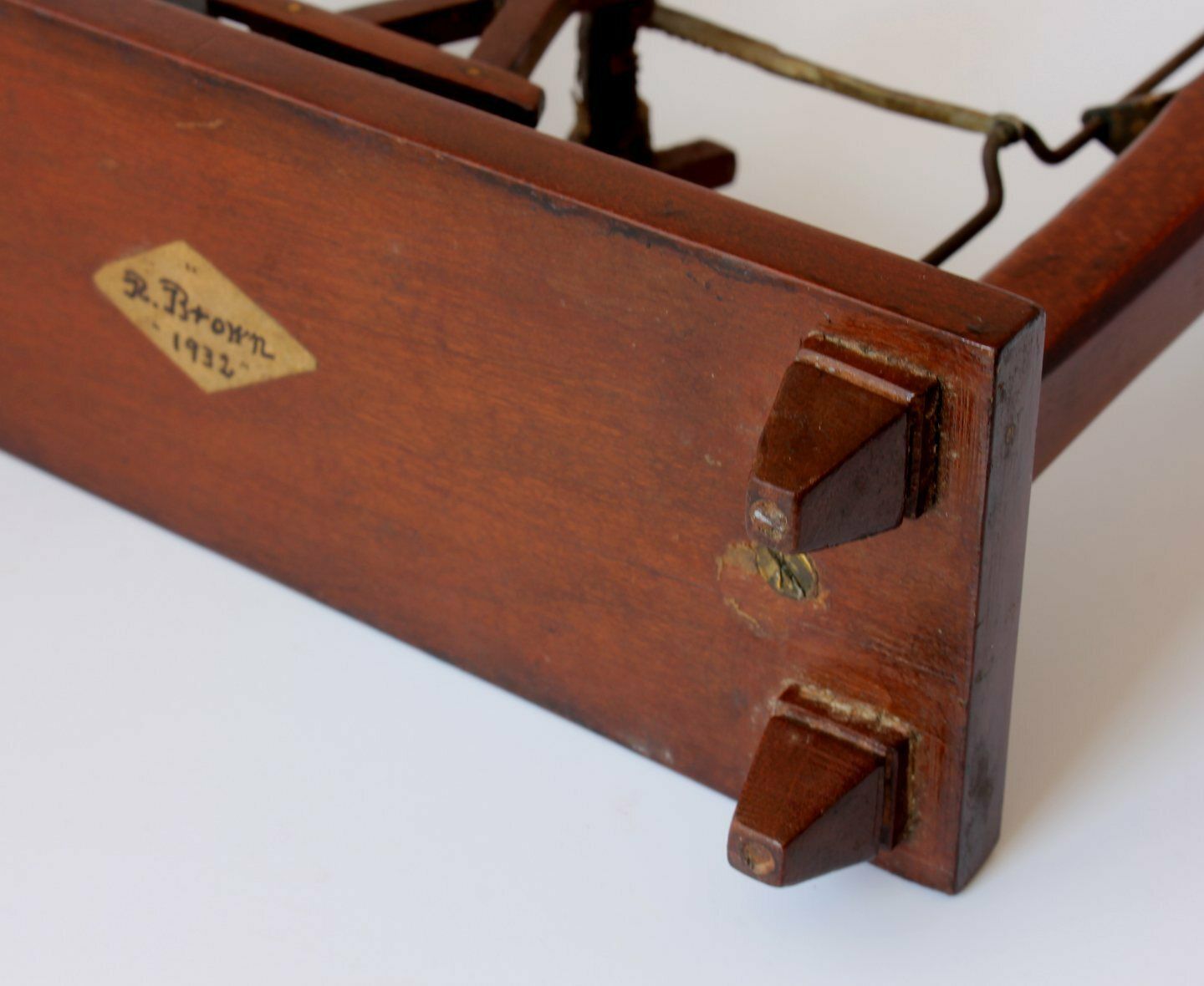 Folk Art Wood Cutter Whirligig. Hand Made Wind Toy Sawing Man. 1932. photo vinterior