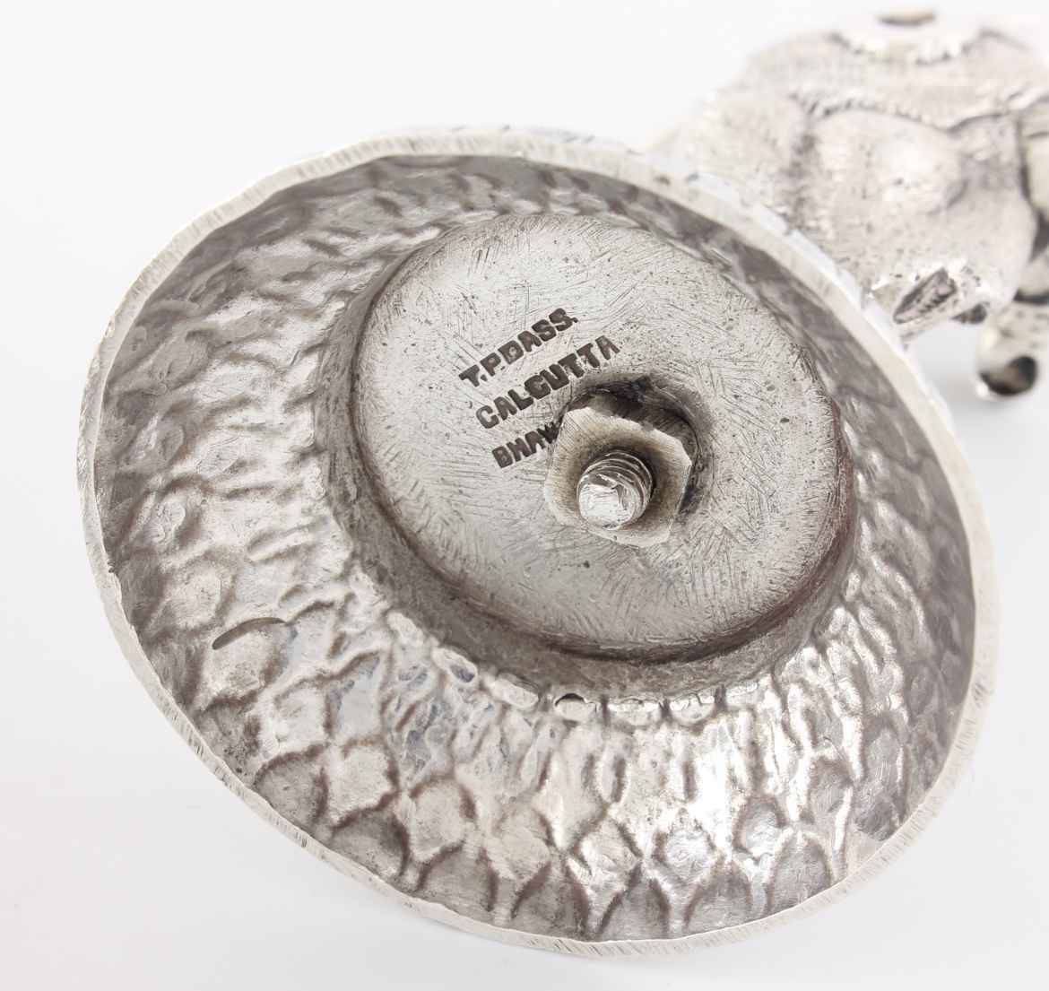 Indian Silver Figure Menu Holders. Photo Card Clips. Tp Dass Calcutta. C1880. photo vintage