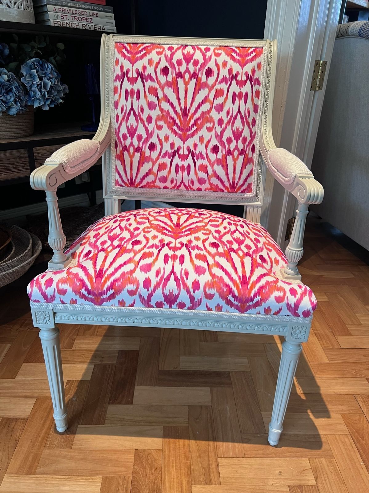 Carved Wood And Upholstery Armchair photo Furniture