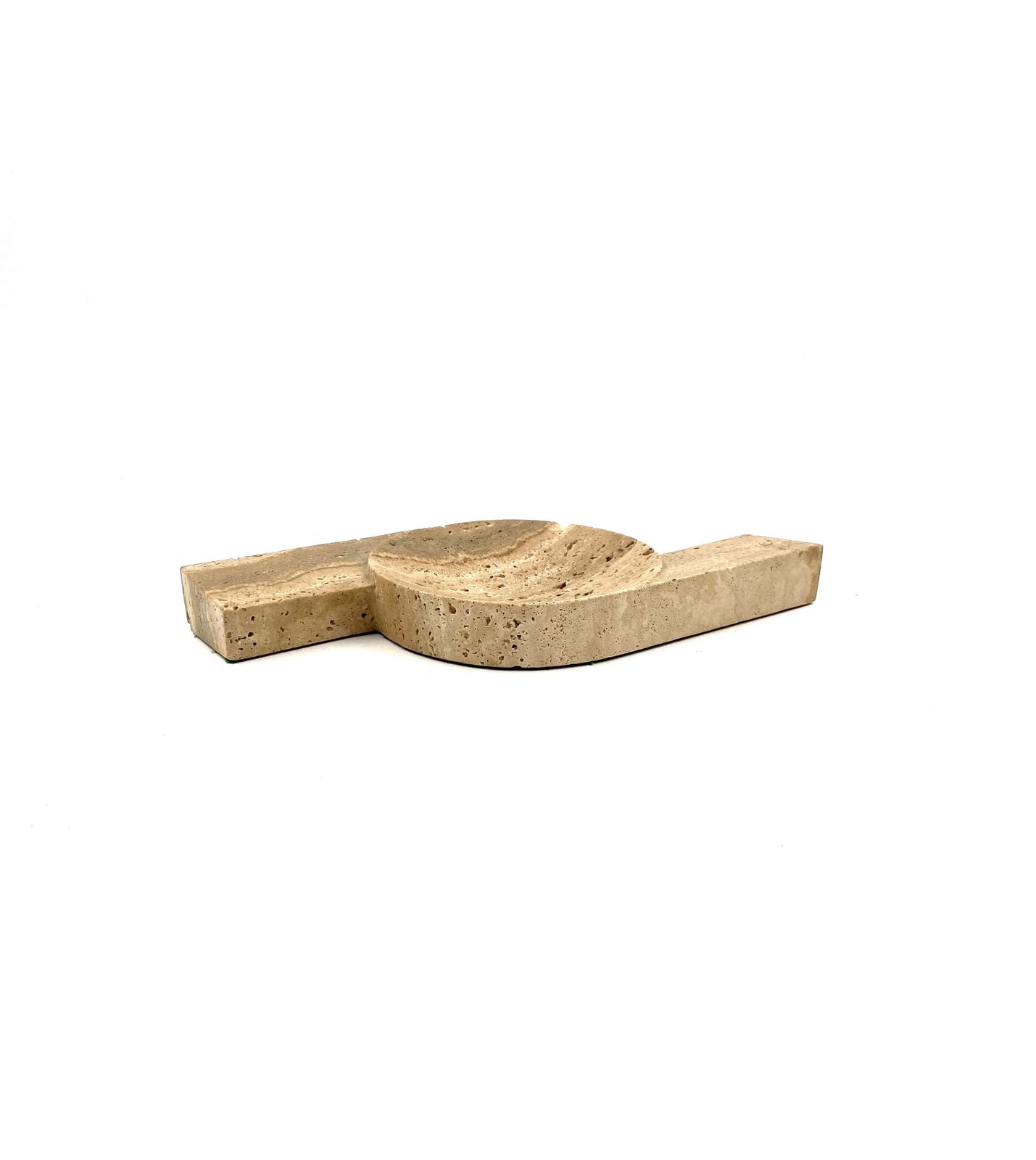 230.0 Brutalist Travertine Ashtray, Cerri Nestore, Italy, 1970s photo