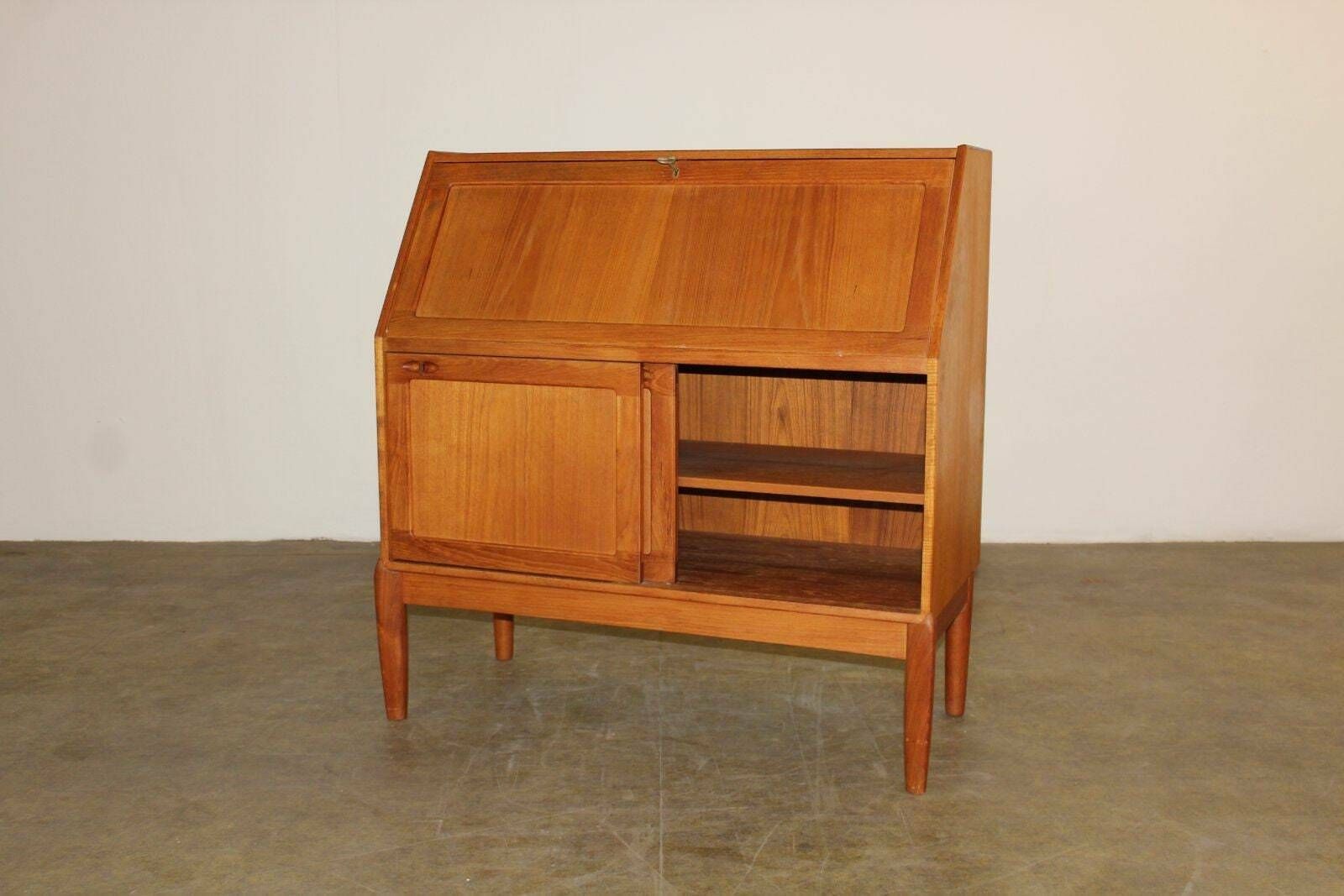 Danish Teak Secretary Mid Century Bramin Desk Vintage 60s photo vinterior