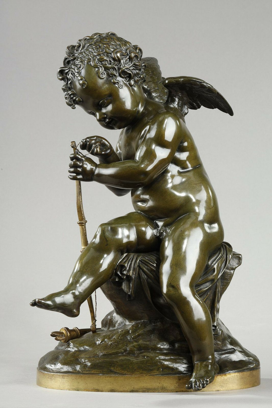 Bronze Of Cupid Bending His Bow, After Lemire (1741 1827) photo furniture