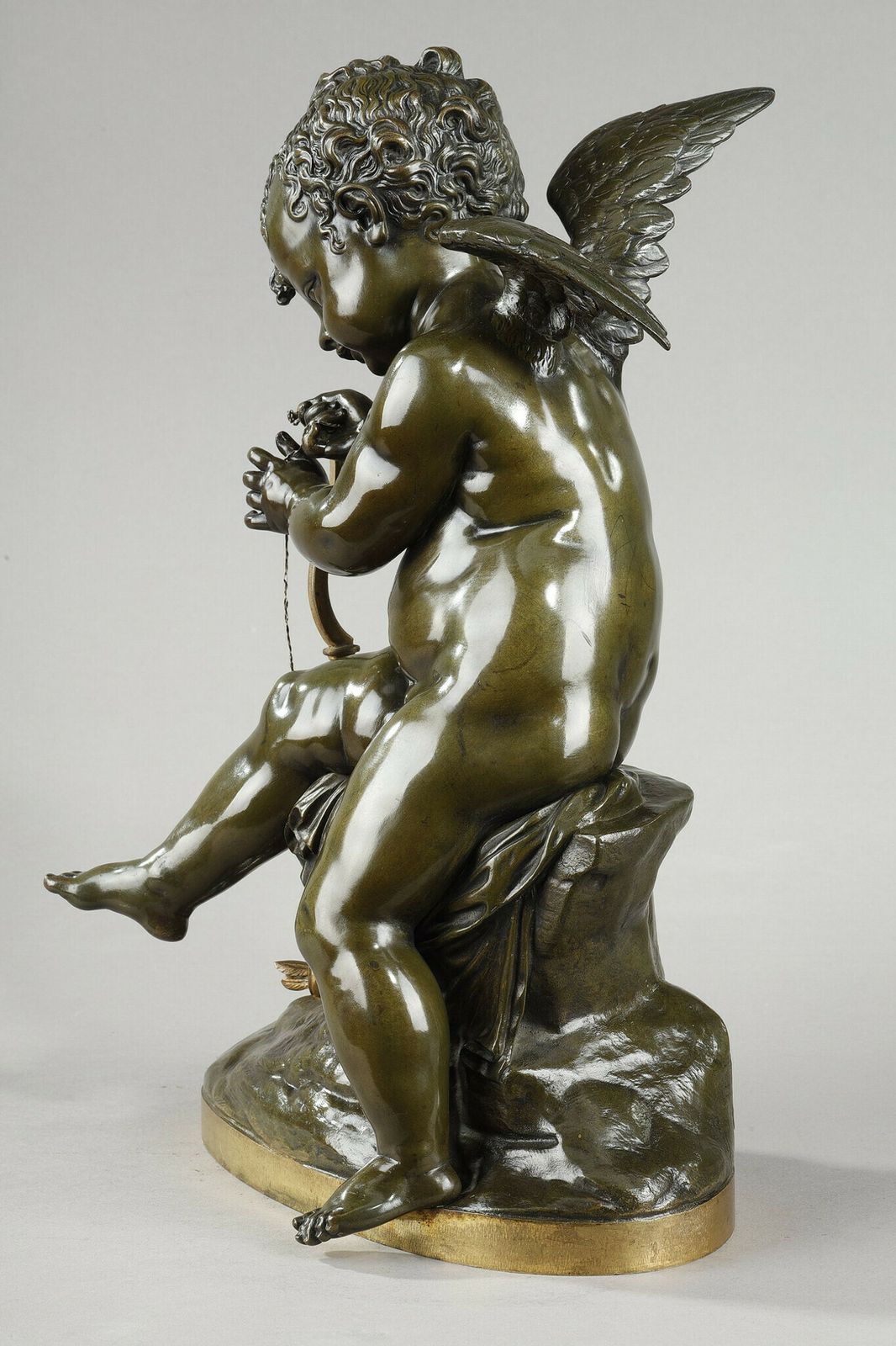 Bronze Of Cupid Bending His Bow, After Lemire (1741 1827) photo buy