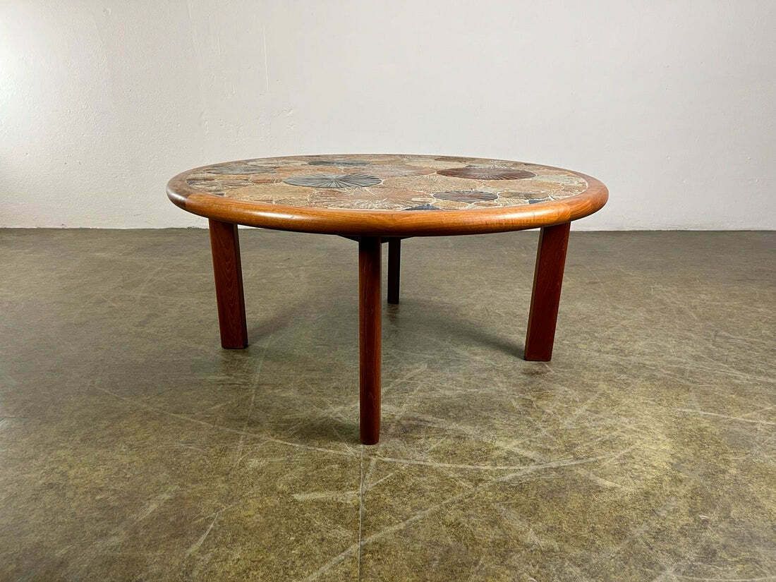 Coffee Table Tue Poulsen Haslev Teak Ceramic Tiles Mid Century photo furniture