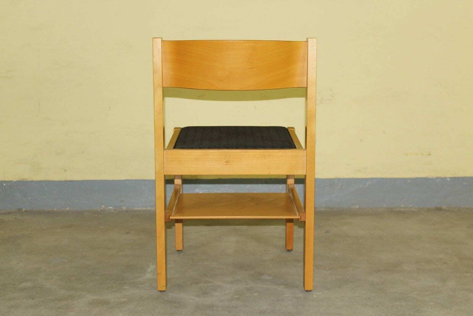 130.0 Set Of 4 Wooden Retro Chair Stacking Chairs Vintage photo