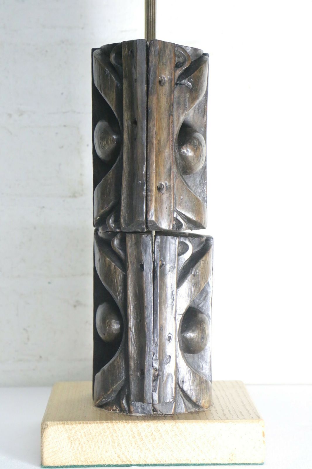 Table Lamp Made From Antique 19th Century Wooden Architectural Church Salvage photo vinterior