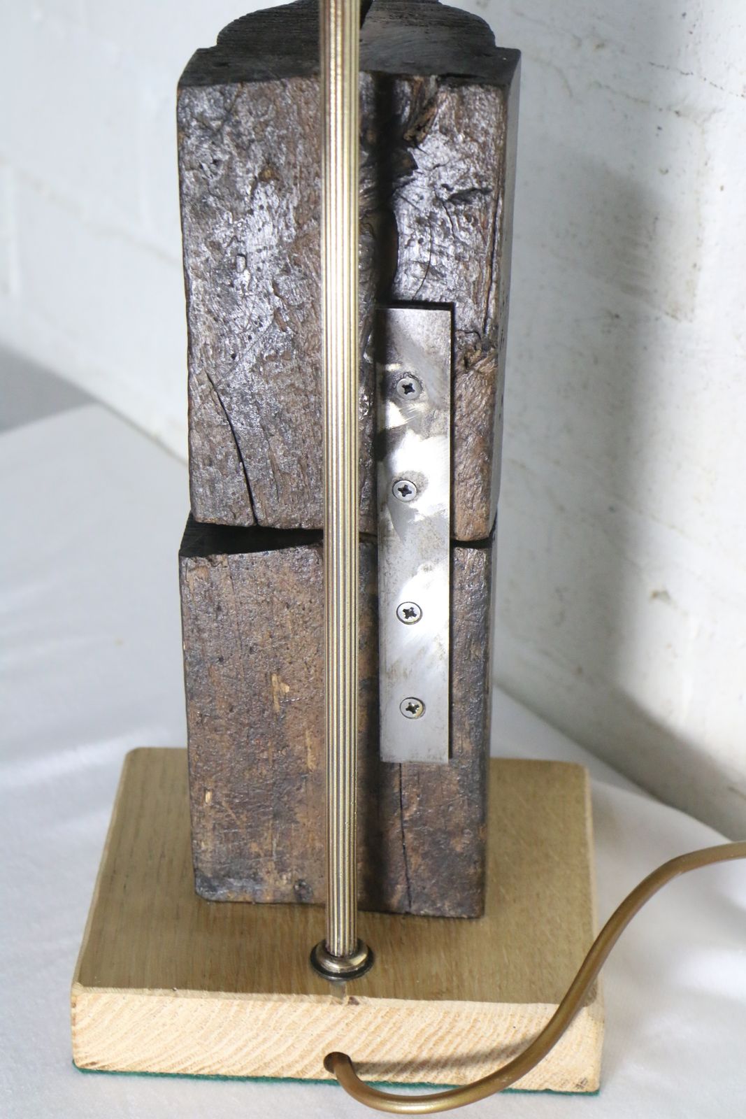 Lighting Table Lamp Made From Antique 19th Century Wooden Architectural Church Salvage photo