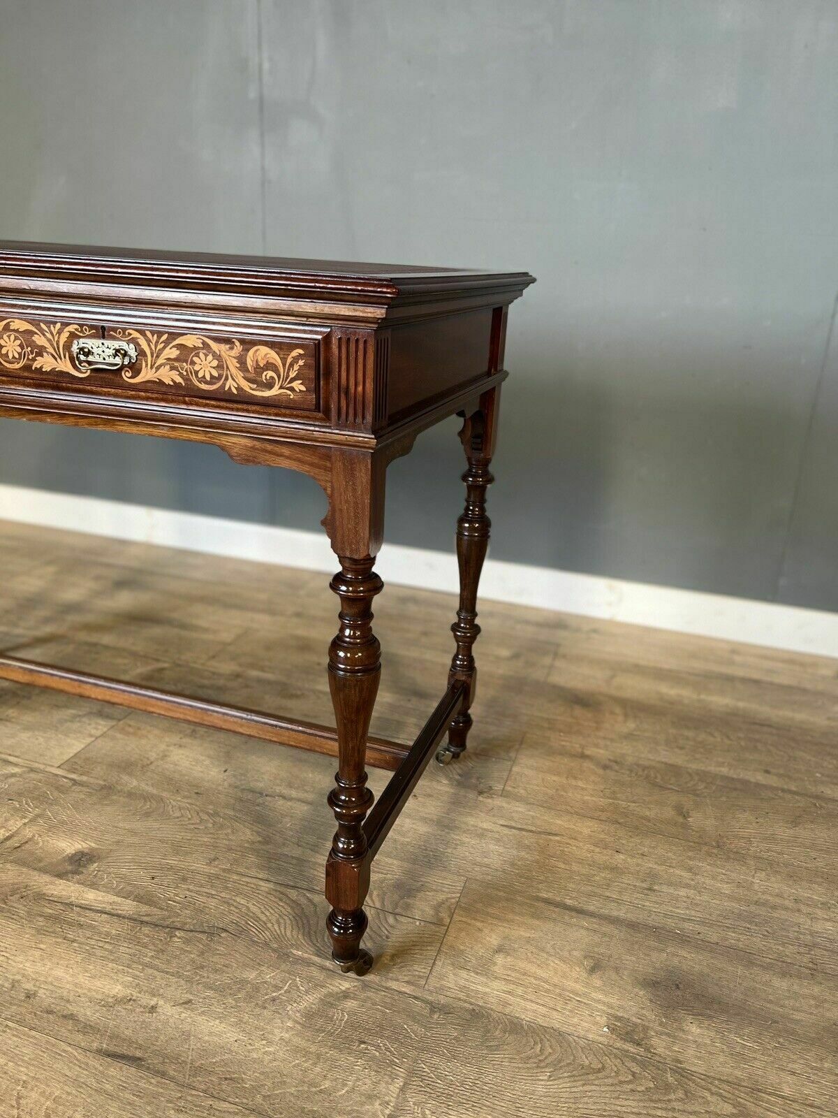 photo for sale Late Victorian Inlaid Mahogany Gillows Of Lancaster Desk