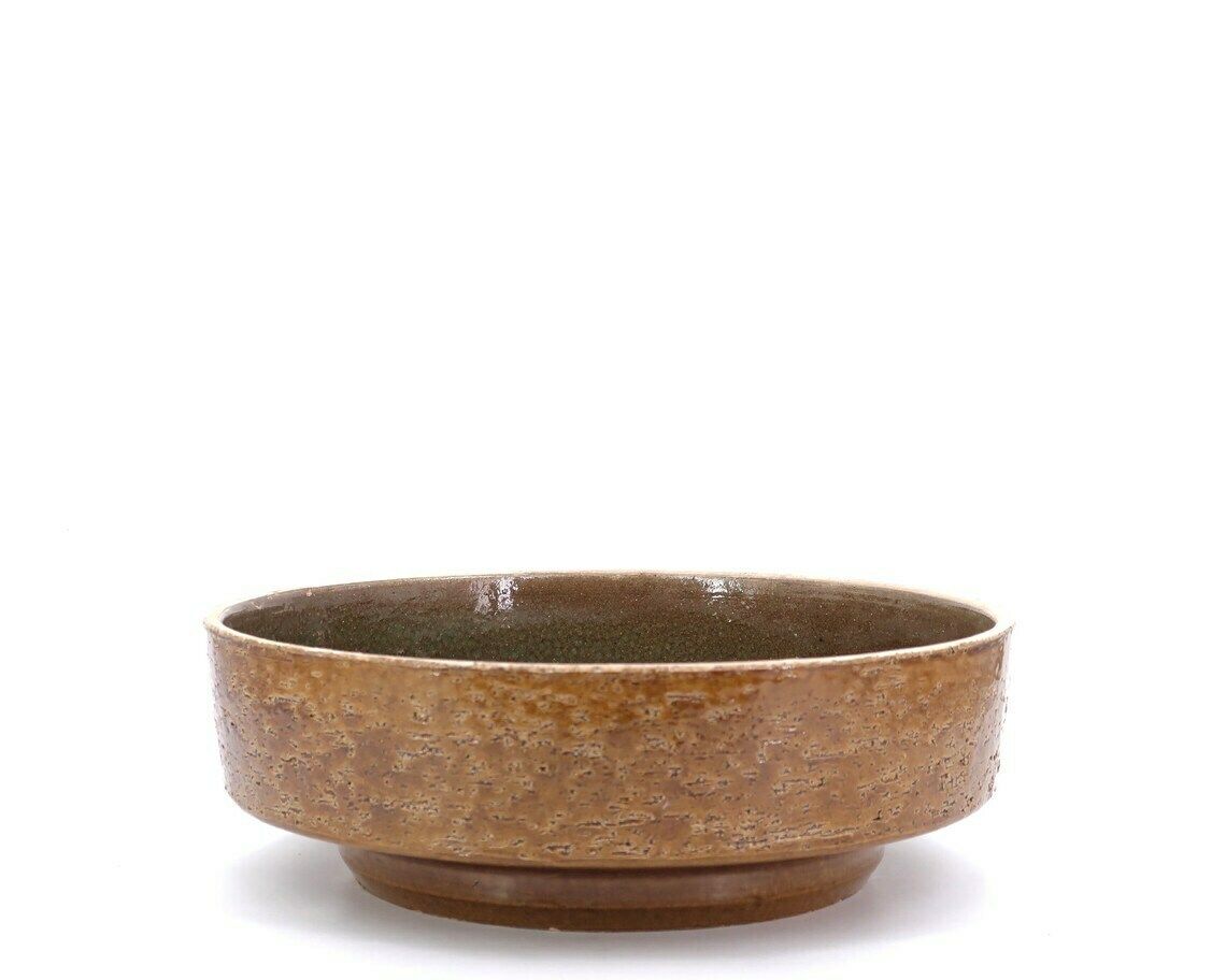 Large Ceramic Planter, 1950s / Vintage, Brown Kaki, Cactus Plant Stand, Pieter Groeneveldt photo furniture
