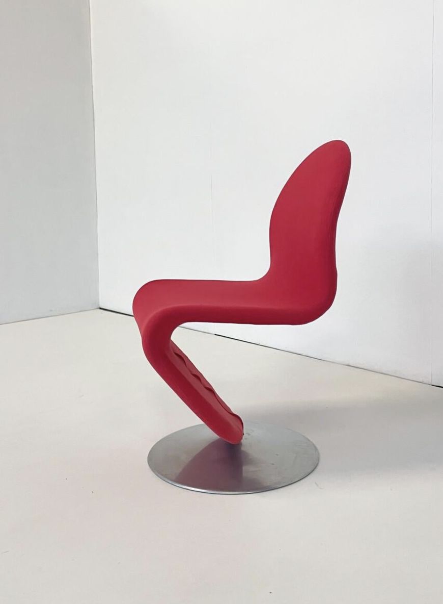 Mid Century Modern Set Of 6 Red System 123 Chairs By Verner Panton, 1973 photo Furniture