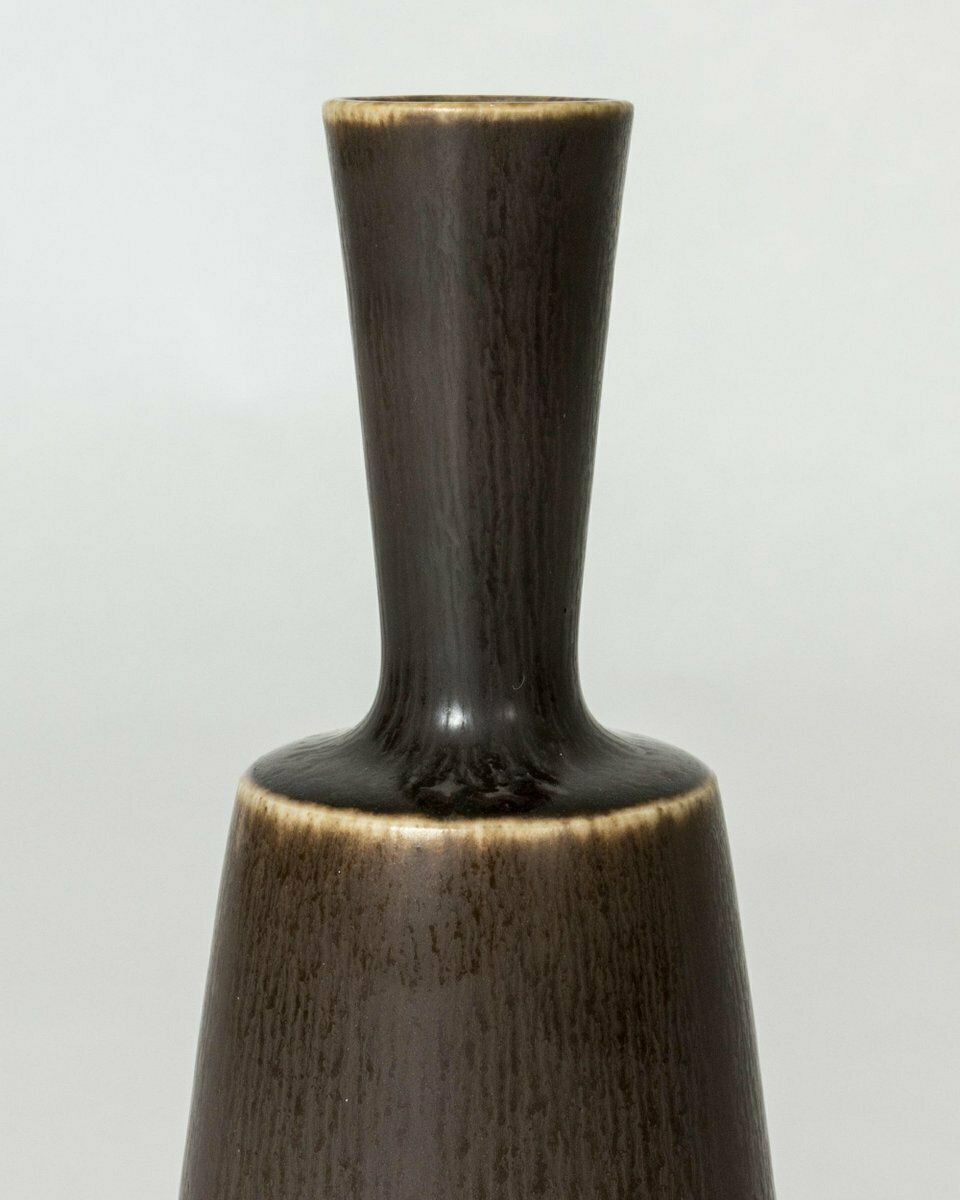 Brown Stoneware Vase By Berndt Friberg From Gustavsberg, 1950s photo Home Decor