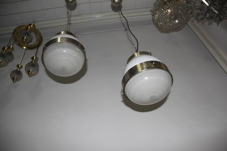 Pair Of Delta Ceiling Lamp Round Artemide Sergio Mazza Italian Design, 1960s photo buy