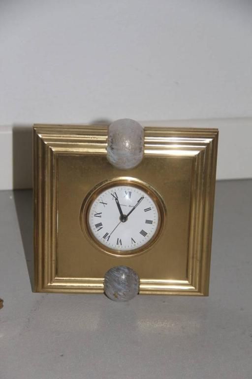 Tommaso Barbi Bottega Gadda, 1970s , Brass Clock Bowl Italian Design photo Home Decor