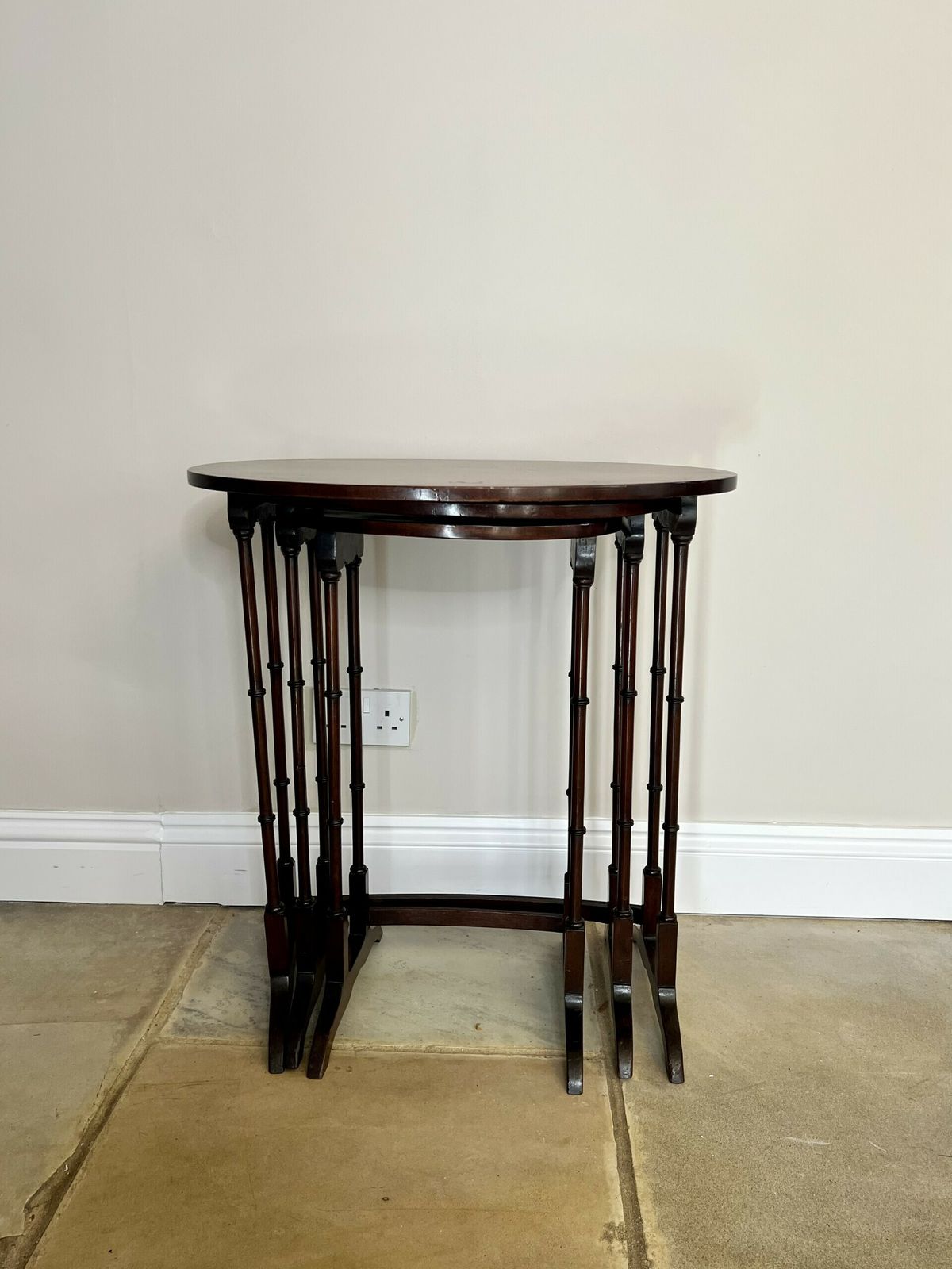 Edwardian Quality Mahogany Inlaid Nest Of Three Tables photo vinterior