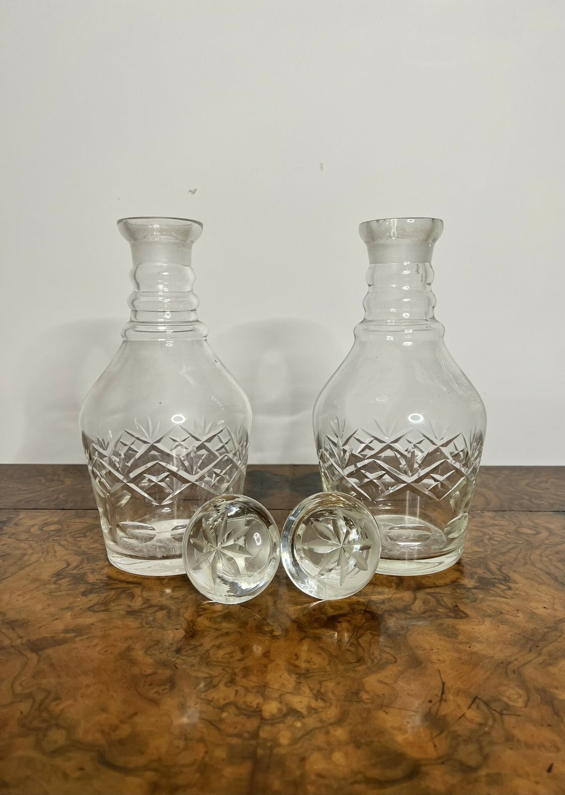 Wonderful Pair Of Victorian Cut Glass Decanters photo furniture