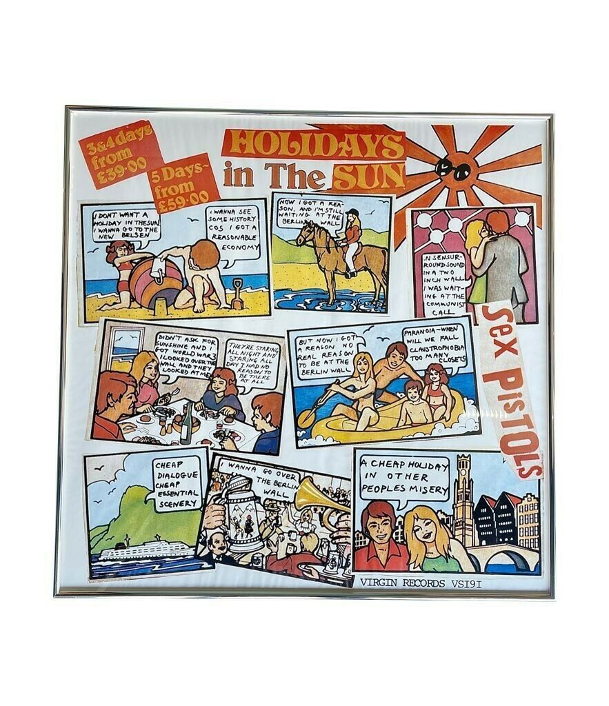 An Orignal Promotional Poster For The Sex Pistols "Holidays In The Sun" By Jamie Reid.