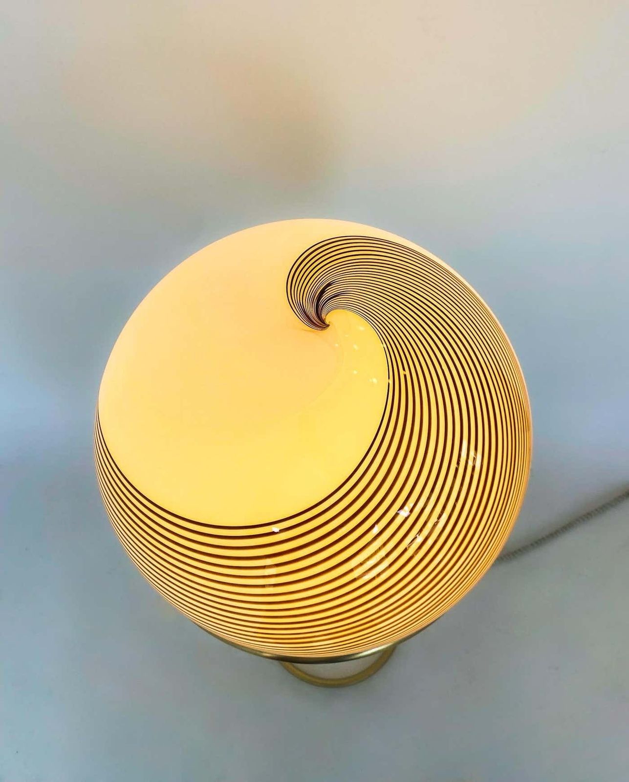 Mid Century Modern Murano Glass And Brass Floor Lamp By Venini, Italy 1960s photo buy