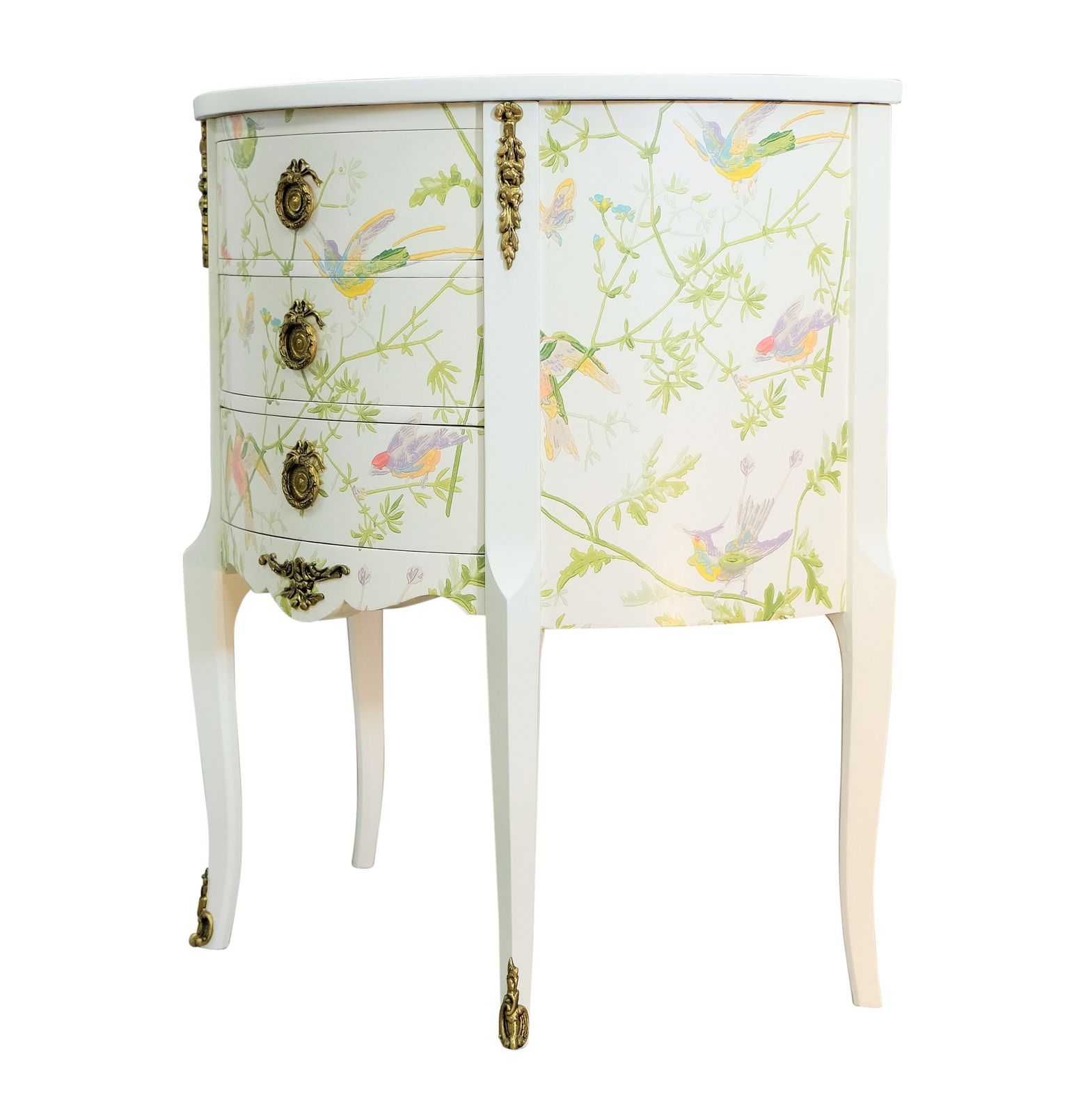 Louis XV Style Chest With Floral Design And Marble Tops photo buy