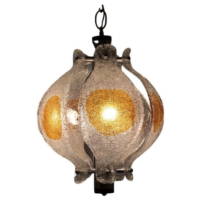 Mid Century Modern Murano Glass Chandelier By Mazzega Murano, Italy, 1970s