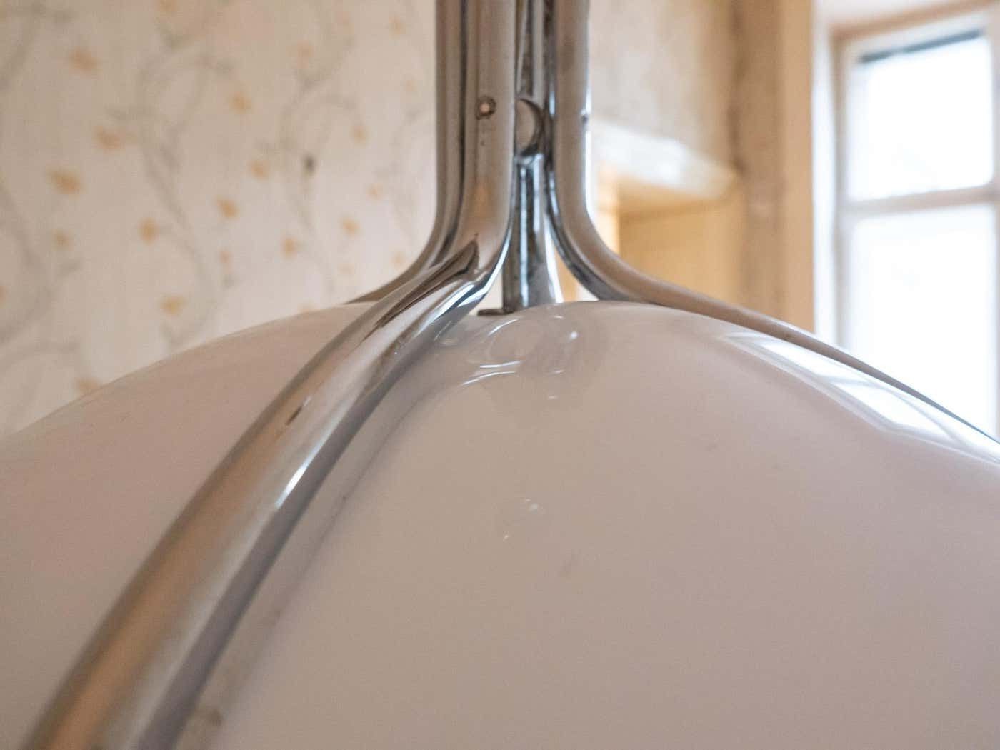 Mid Century Modern White Pendant Quadrifoglio By Gae Aulenti, Italy, 1970s photo for sale