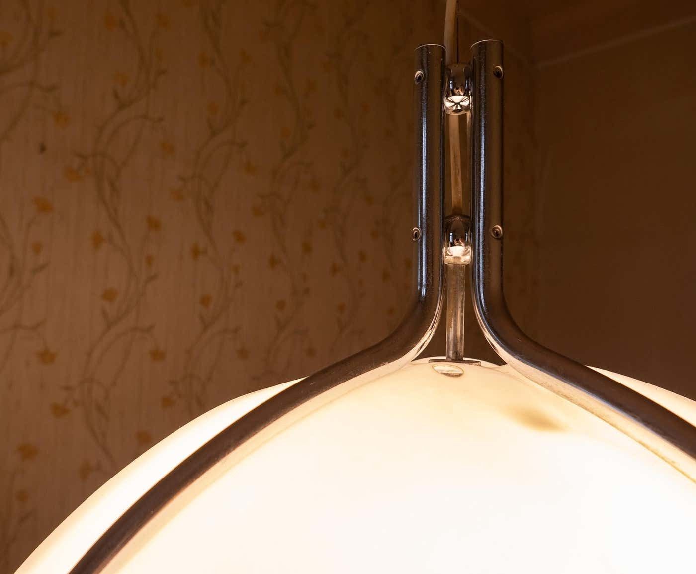 1490.0 Mid Century Modern White Pendant Quadrifoglio By Gae Aulenti, Italy, 1970s photo
