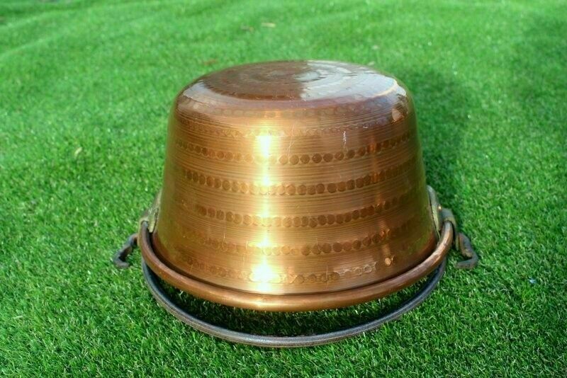 Antique Quality French Hammered Copper Pot/Planter/Jam 18th C 30 X 13 Cm photo vinterior