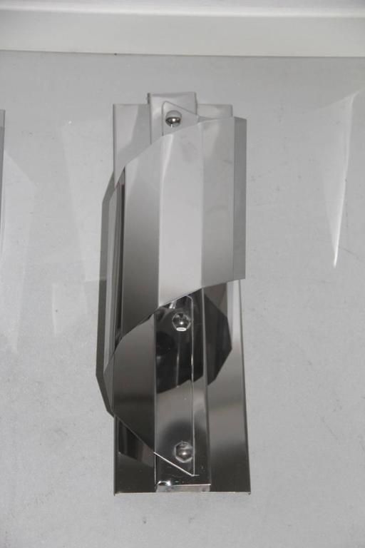 Big 1970 Pair Of Stainless Steel Spiral Wall Italian Design photo furniture