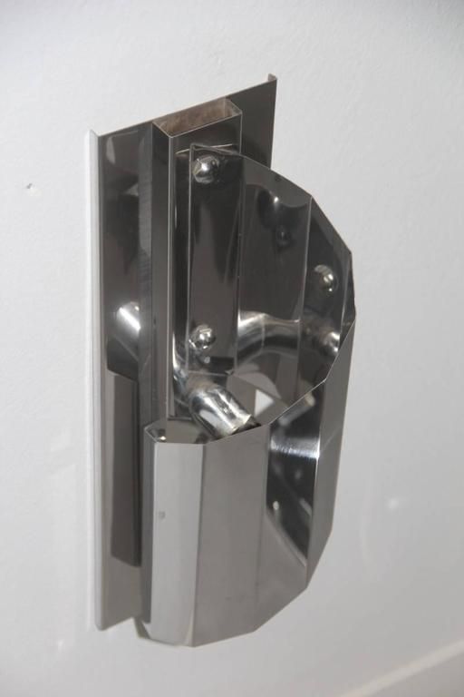 Big 1970 Pair Of Stainless Steel Spiral Wall Italian Design photo for sale