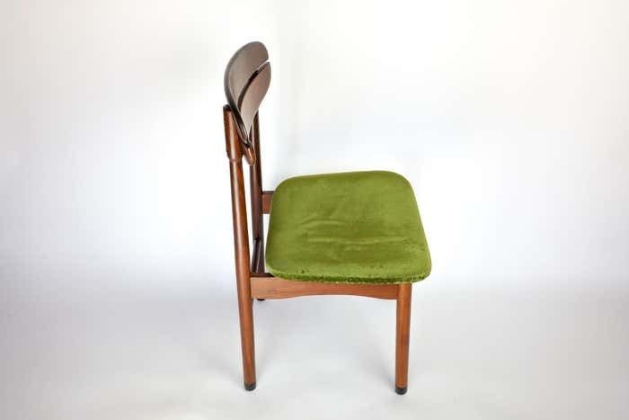 Mid Century Modern Dining Chairs With Green Velvet Upholstery, Set Of 6, 1950s photo buy