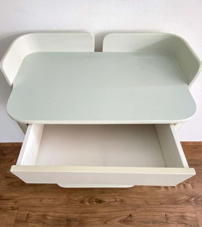 Furniture Mid Century Modern White Wood Wardrobe Set By Carlo De Carli For Fiarm, 1970s photo