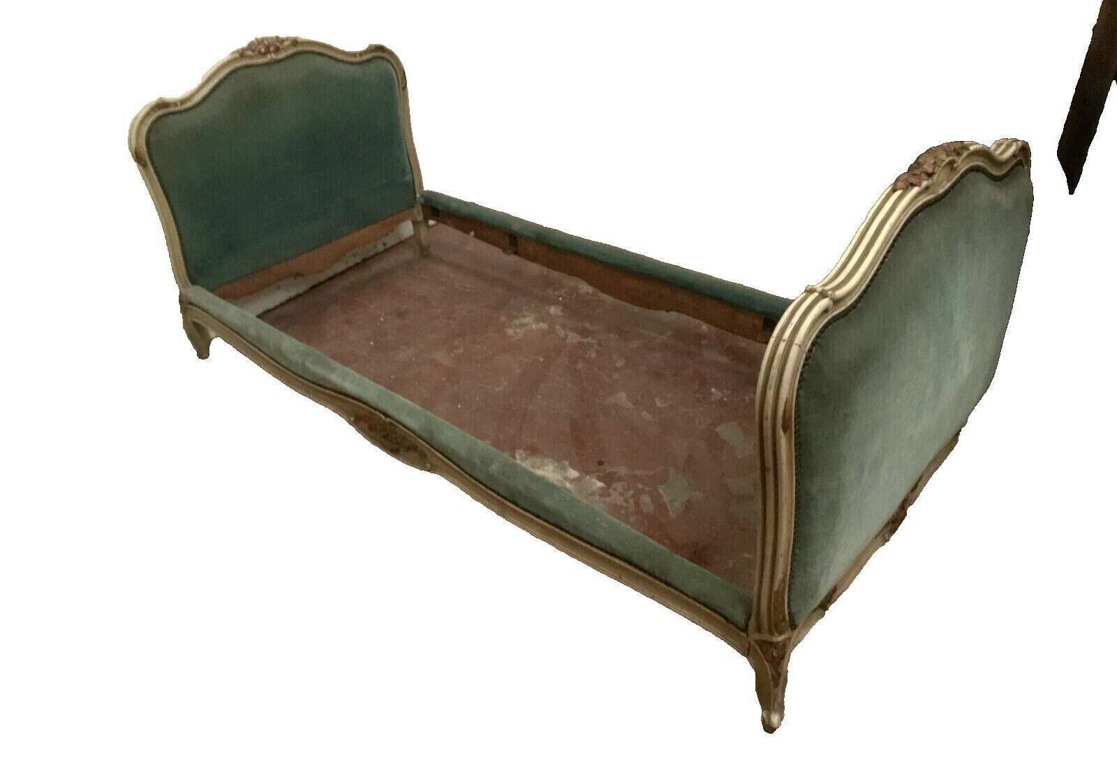Furniture Bench Daybed In Lacquered And Gilded Wood 20th Century photo
