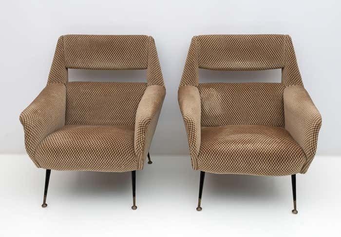 Coppia Di Poltrone Moderne Di Metà Secolo Gigi Radice Per Minotti Italia, Anni '50 photo vintage