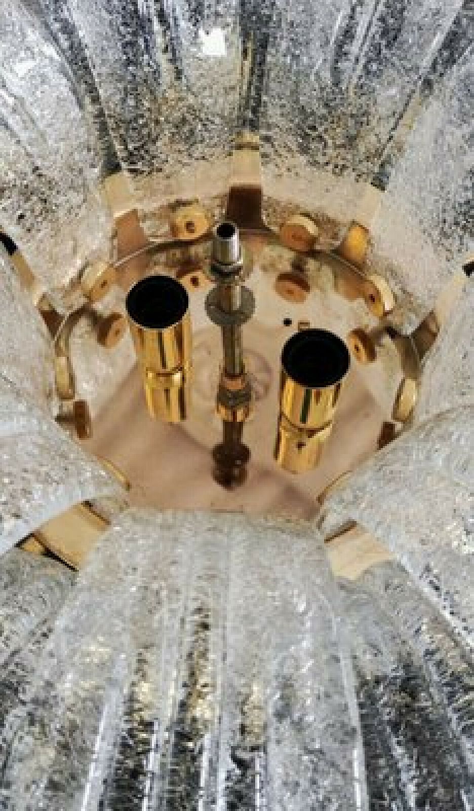 photo for sale Glass And Brass Ceiling Lamp By Barovier & Toso, 1980s