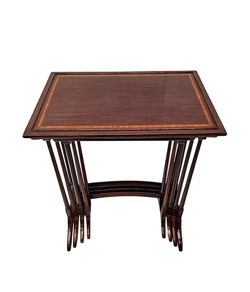 A Fabulous Edwardian Nest Of Four Inlaid Tables photo furniture