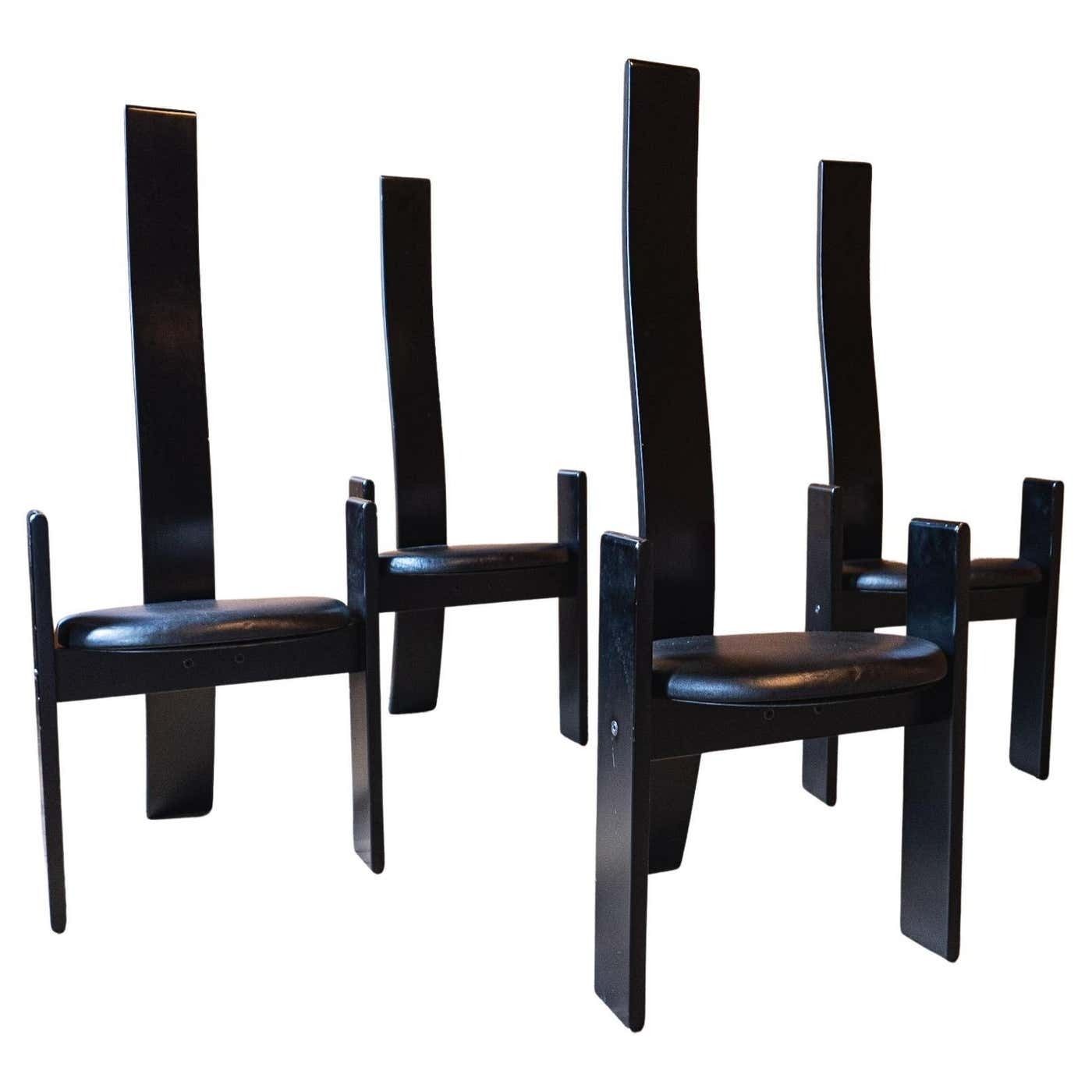 Mid Century Modern Wooden “Golem” Dining Room Chairs By Vico Magistretti, Italy 1969