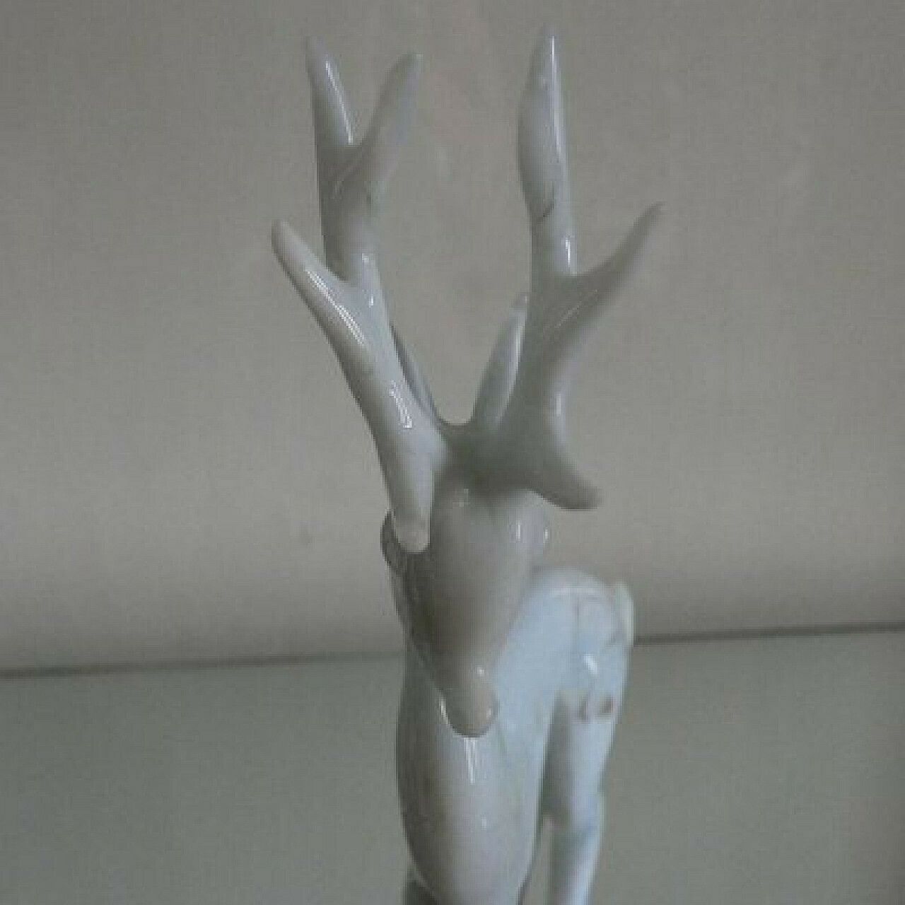 Glass Deer Sculpture On Sphere With Marble Base By Istvan Komaromy, 1950s photo vintage