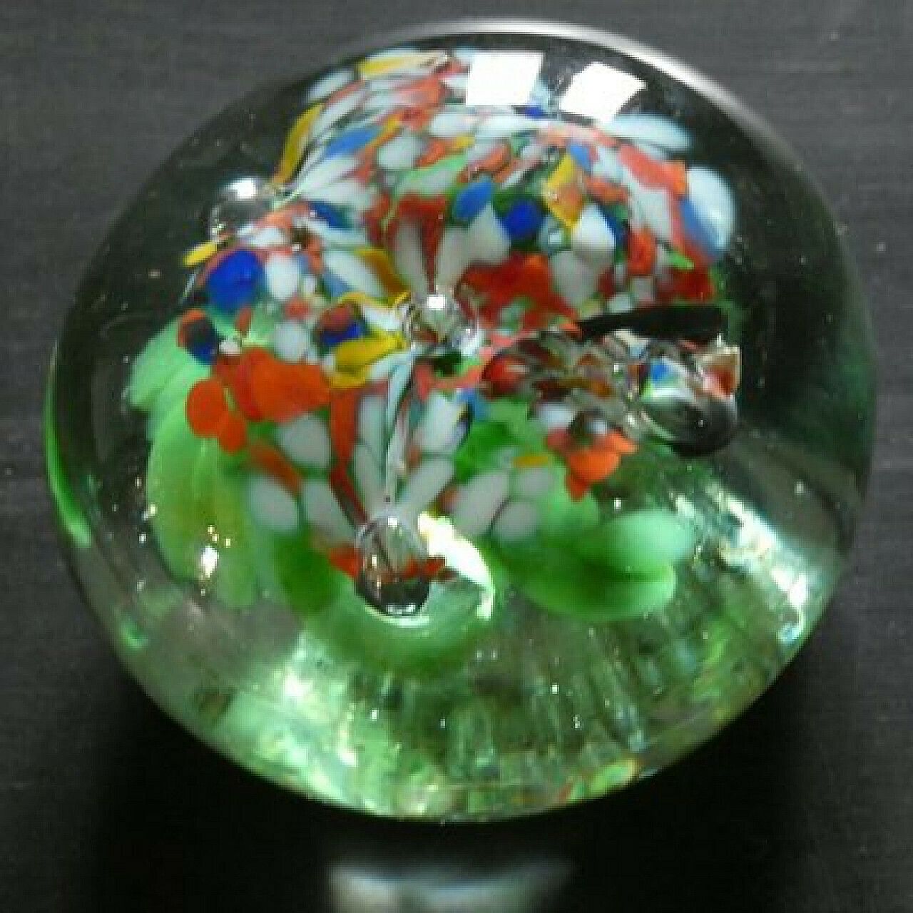 Murano Glass Floral Paperweight, 1950s photo for sale