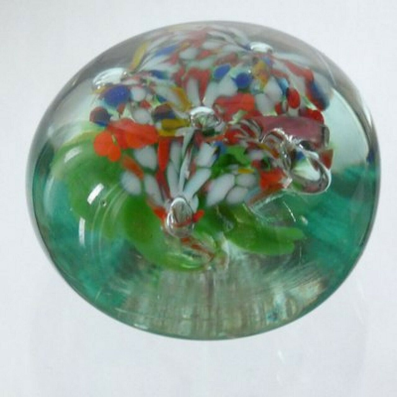Murano Glass Floral Paperweight, 1950s photo 126.0