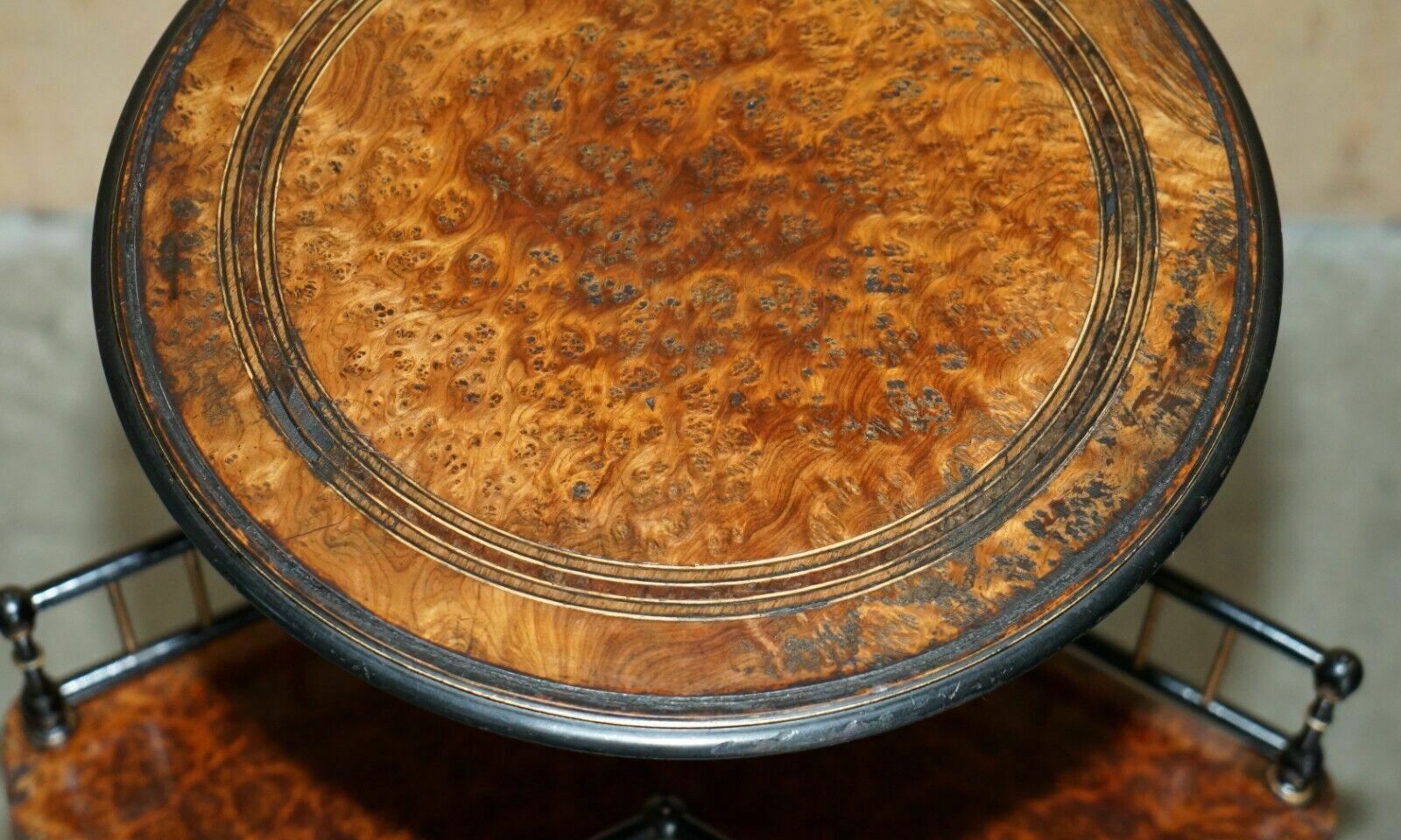 Antique Victorian Gillows Lancaster Aesthetic Movement Amboyna Wood Book Table photo 2950.0