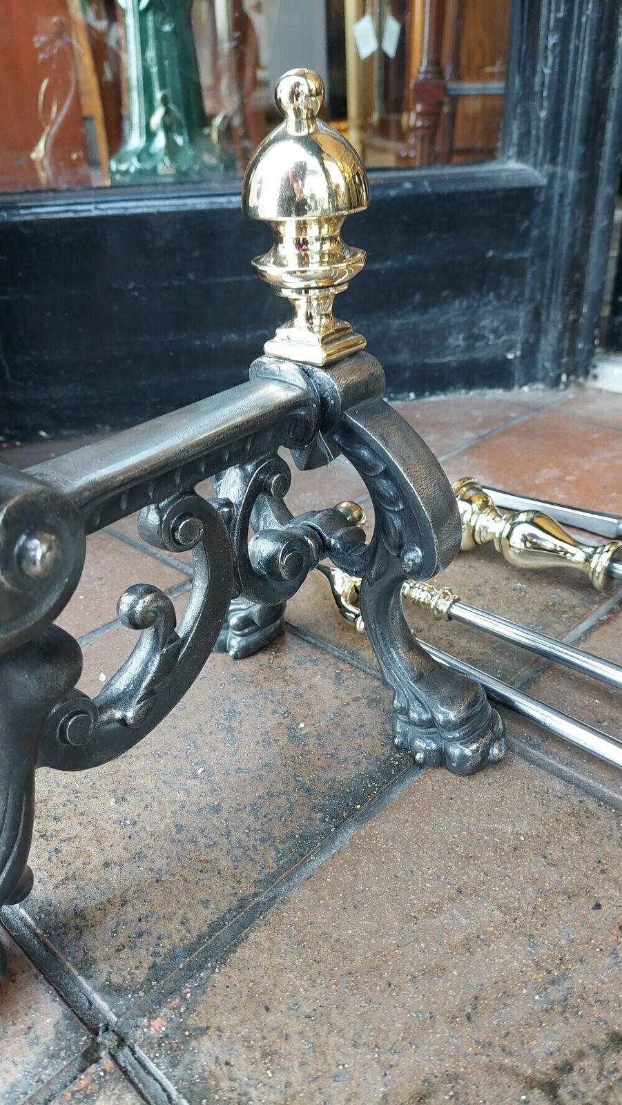 Set Of 3 Victorian Brass And Cast Iron Fire Tools photo 1250.0