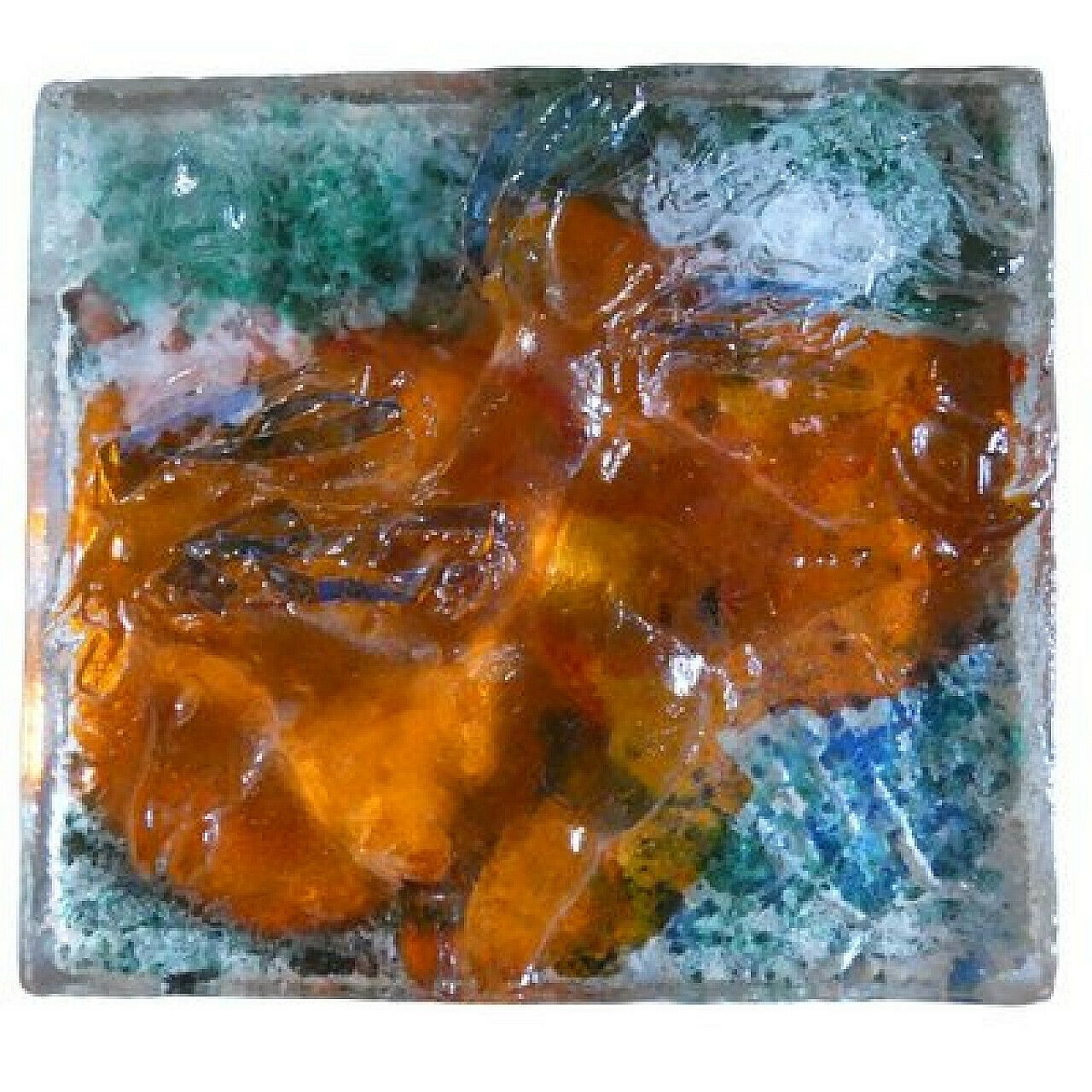 Bas Relief Murano Glass Tile By Rubin For Costantini Fucina Degli Angeli, 1970s