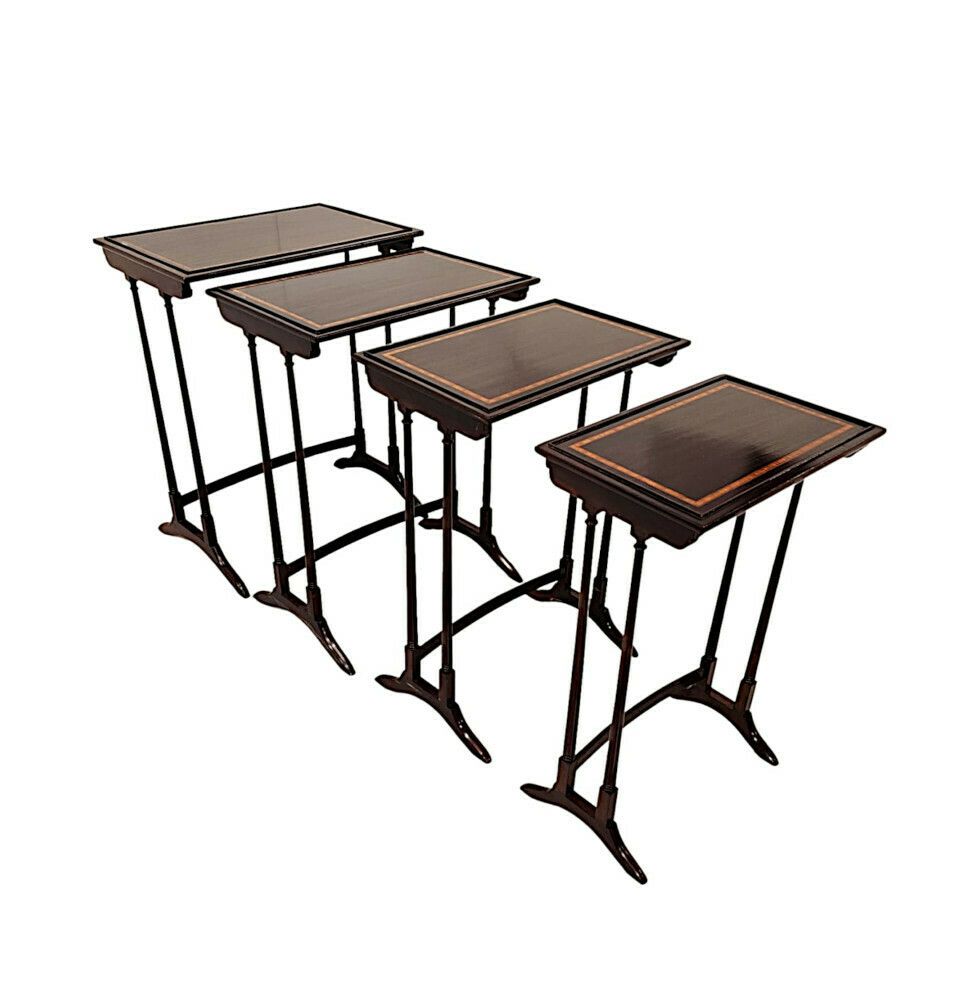 A Fabulous Edwardian Nest Of Four Inlaid Tables photo vinterior