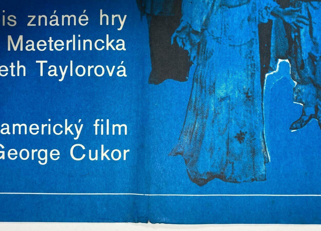 Art Original Film Poster, The Blue Bird, Eva Heřmanská, 1977, Genuine Czech Vintage Print photo