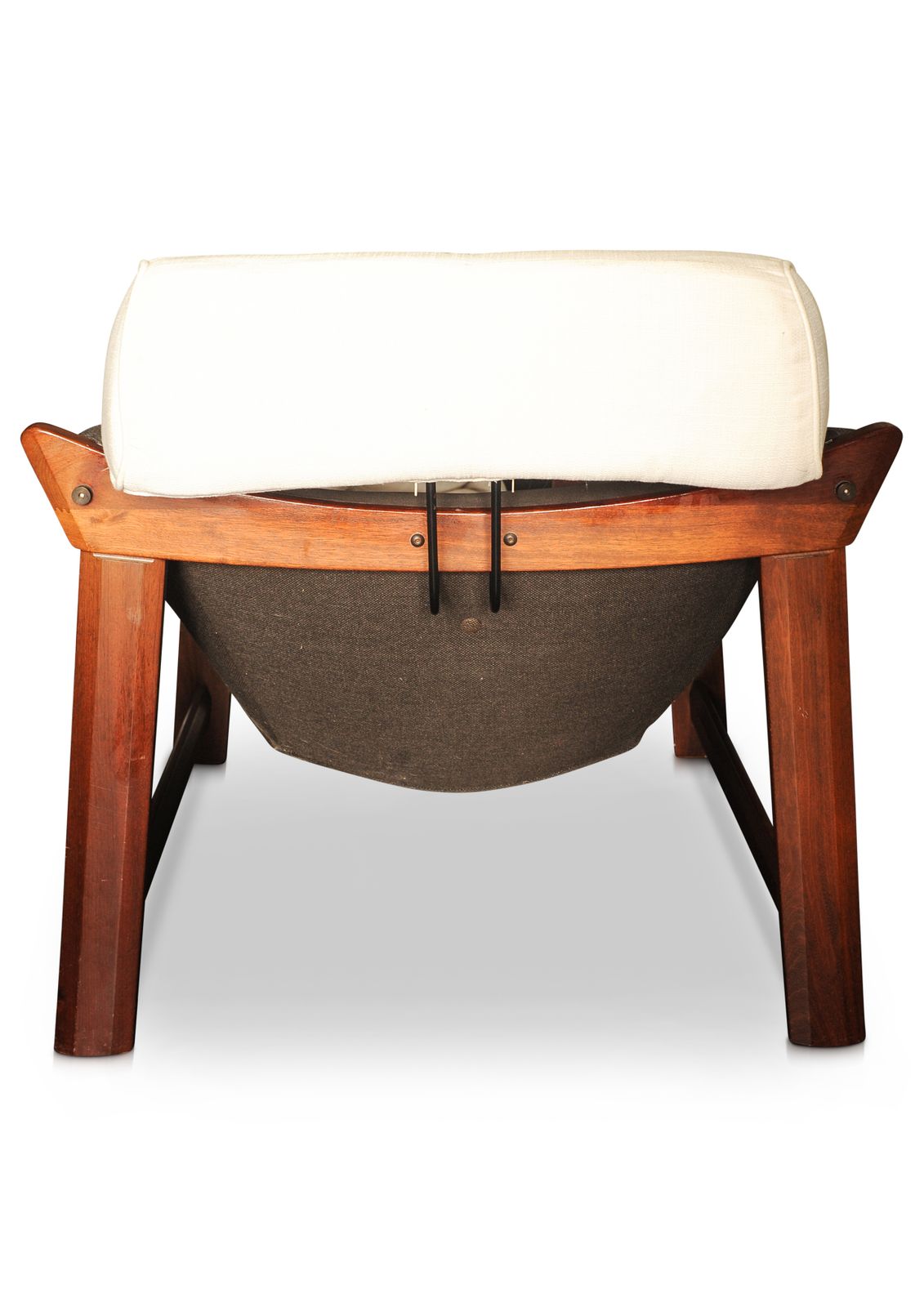 Mid Century Modern Ekornes Rare "Prototype" Teak Lounge Chair With Fitted Headrest   Upholstered In White In Norway 1970's Ol photo Furniture